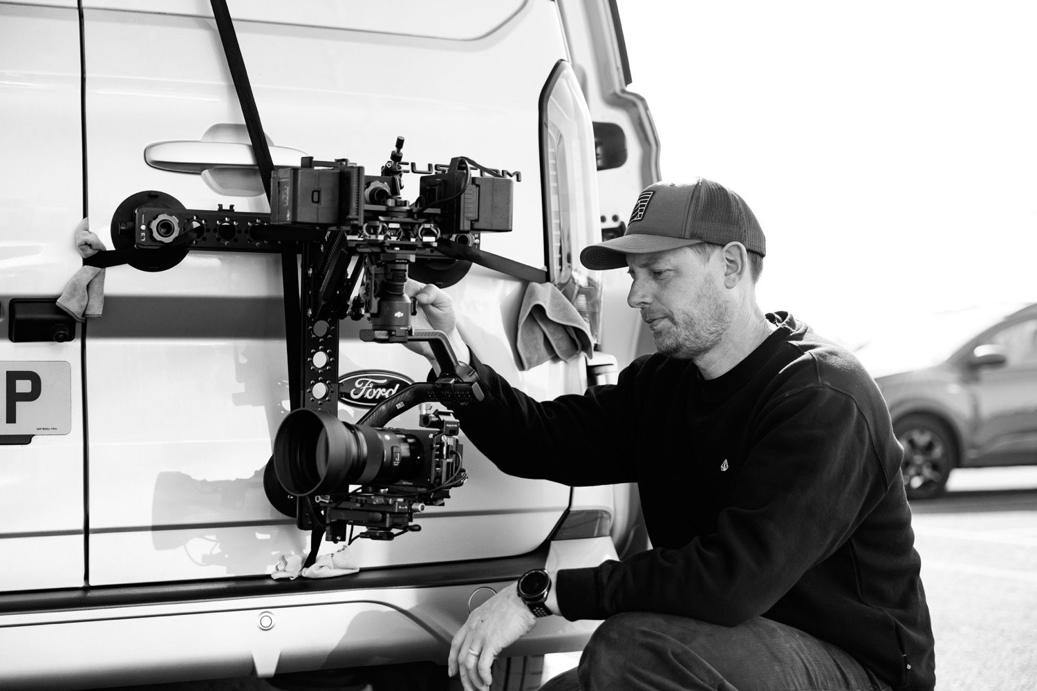 Filming detail on the eVITA concept vehicle