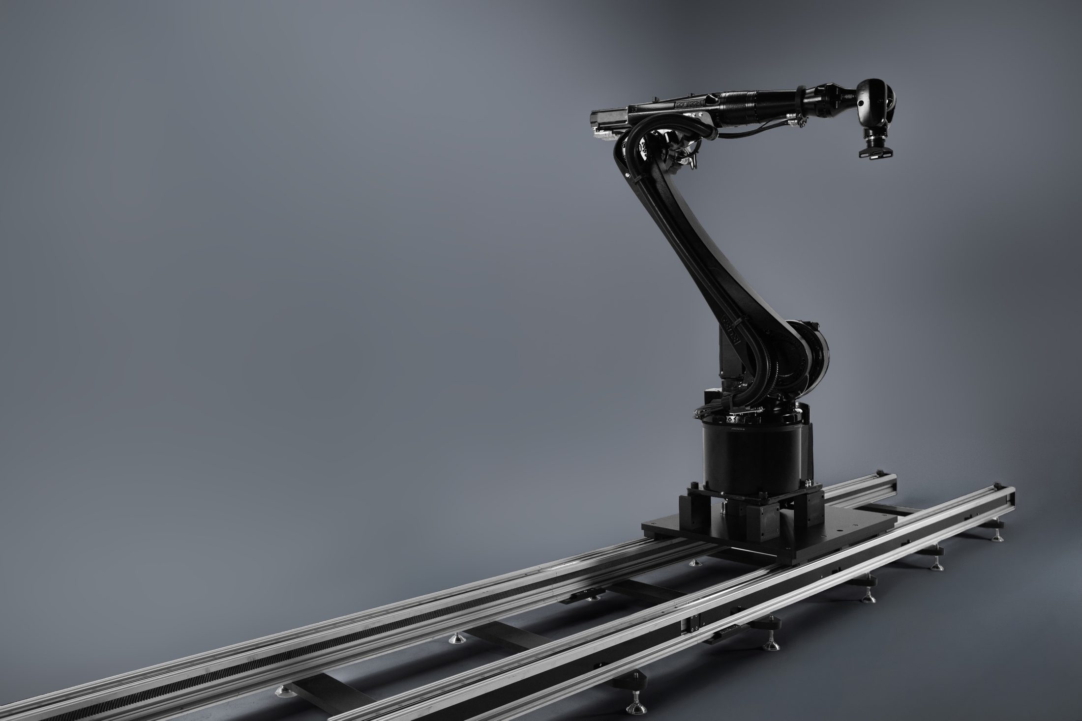 The IRIS seven-axis motion-control robot on its studio track