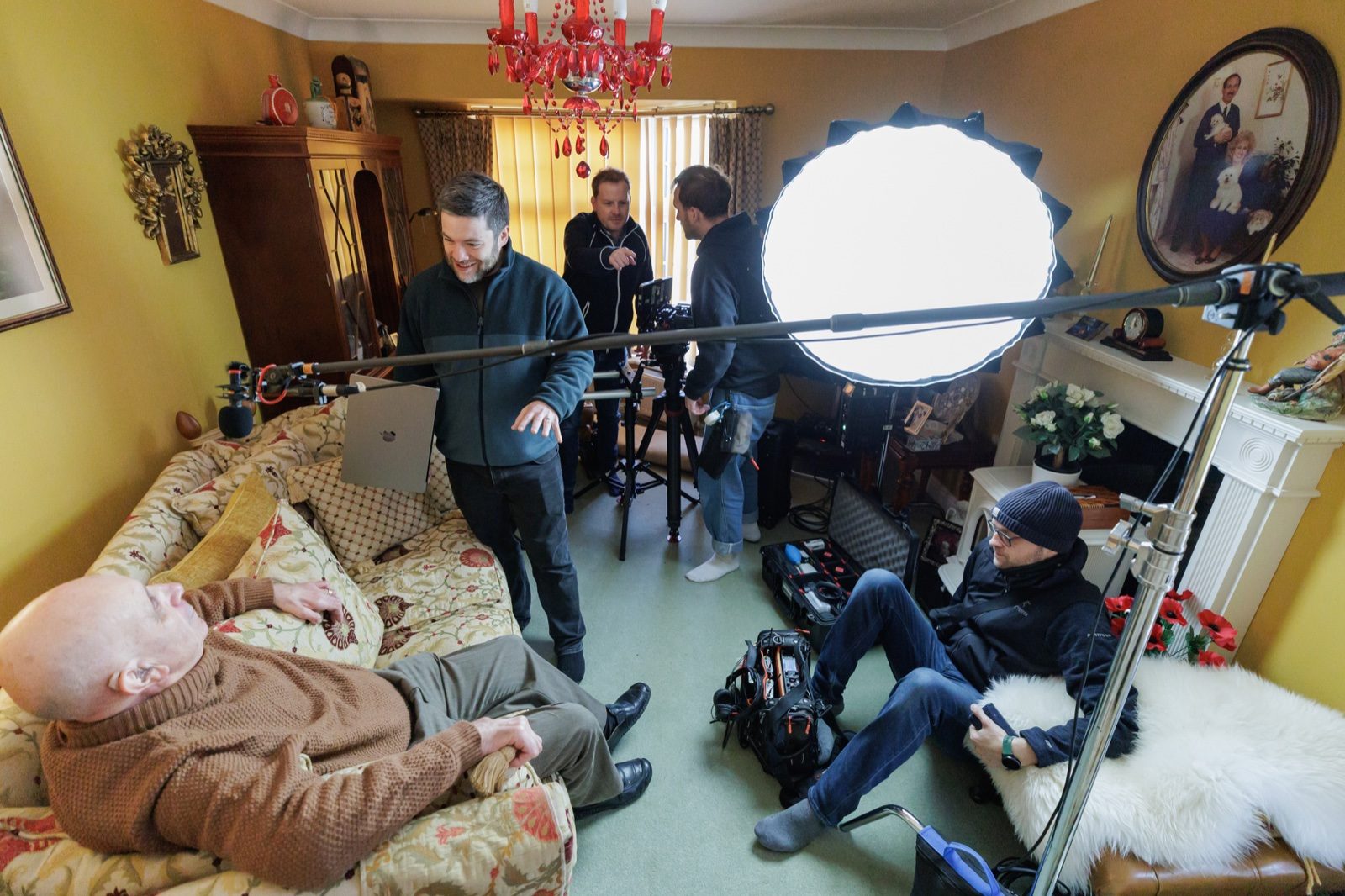 Setting up to film Joseph's story on location